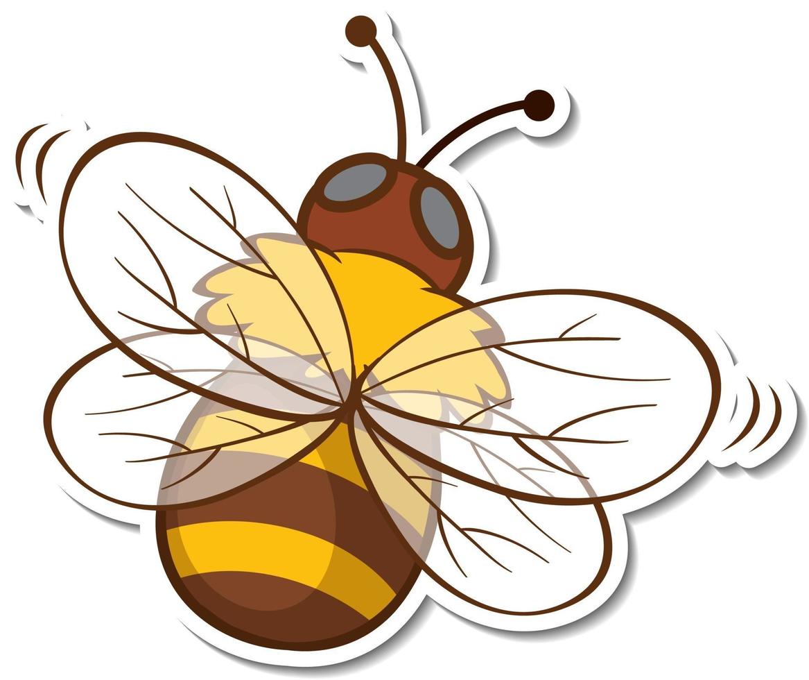 Sticker design with honey bee isolated vector