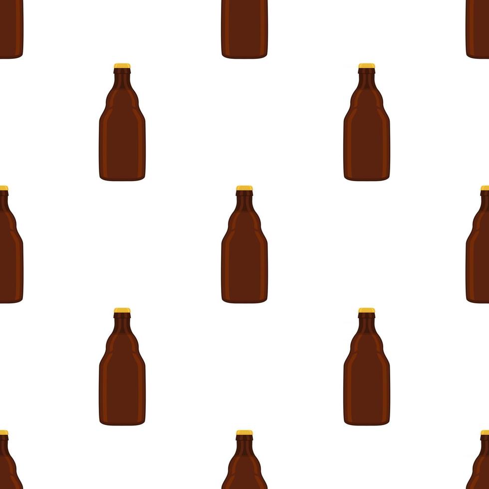 Ilustración sobre el tema botellas de vidrio de cerveza sin costura con tapa para cervecería vector