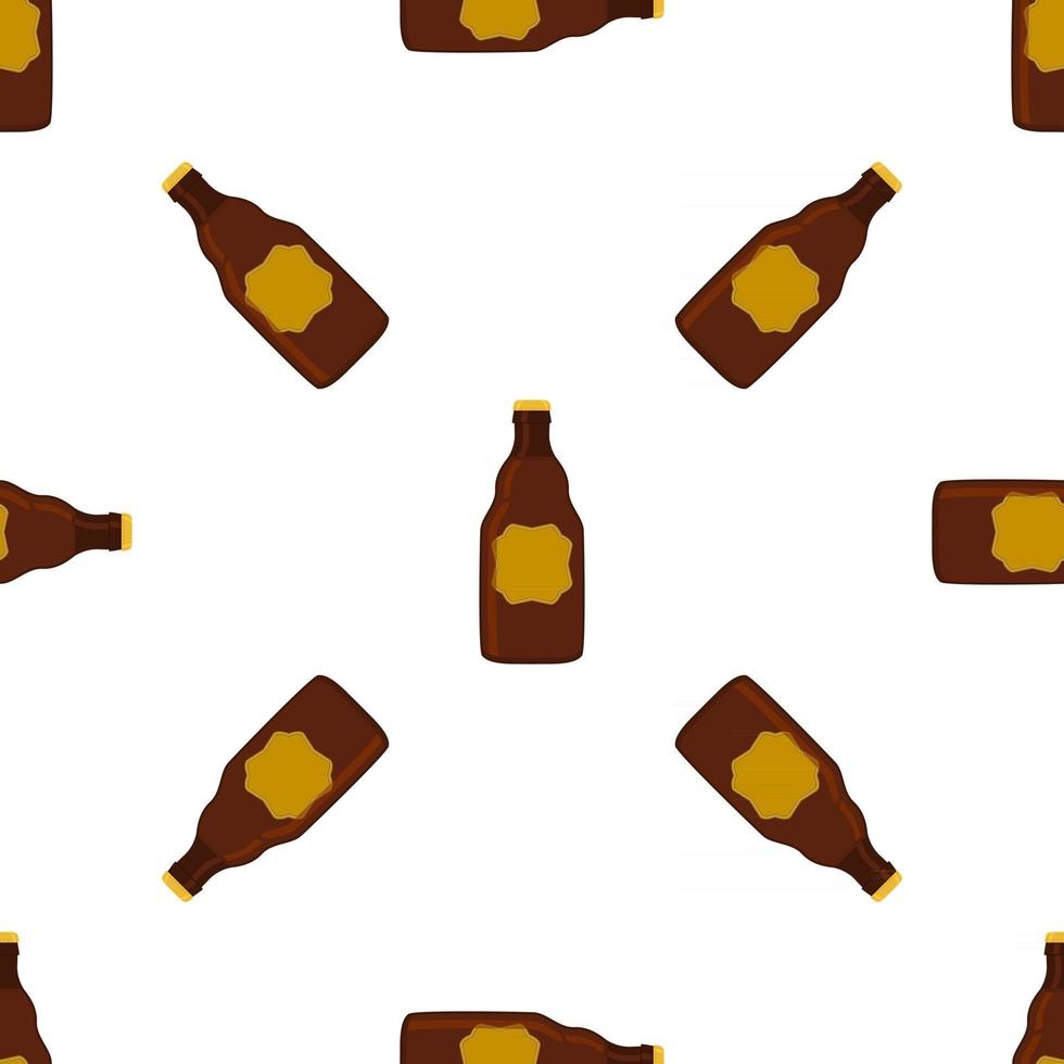 Illustration on theme seamless beer glass bottles with lid for brewery vector