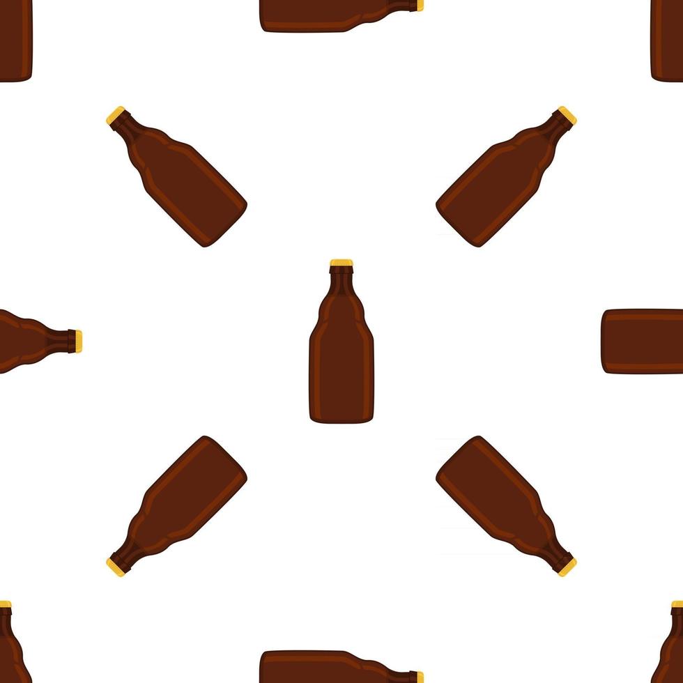 Illustration on theme seamless beer glass bottles with lid for brewery vector
