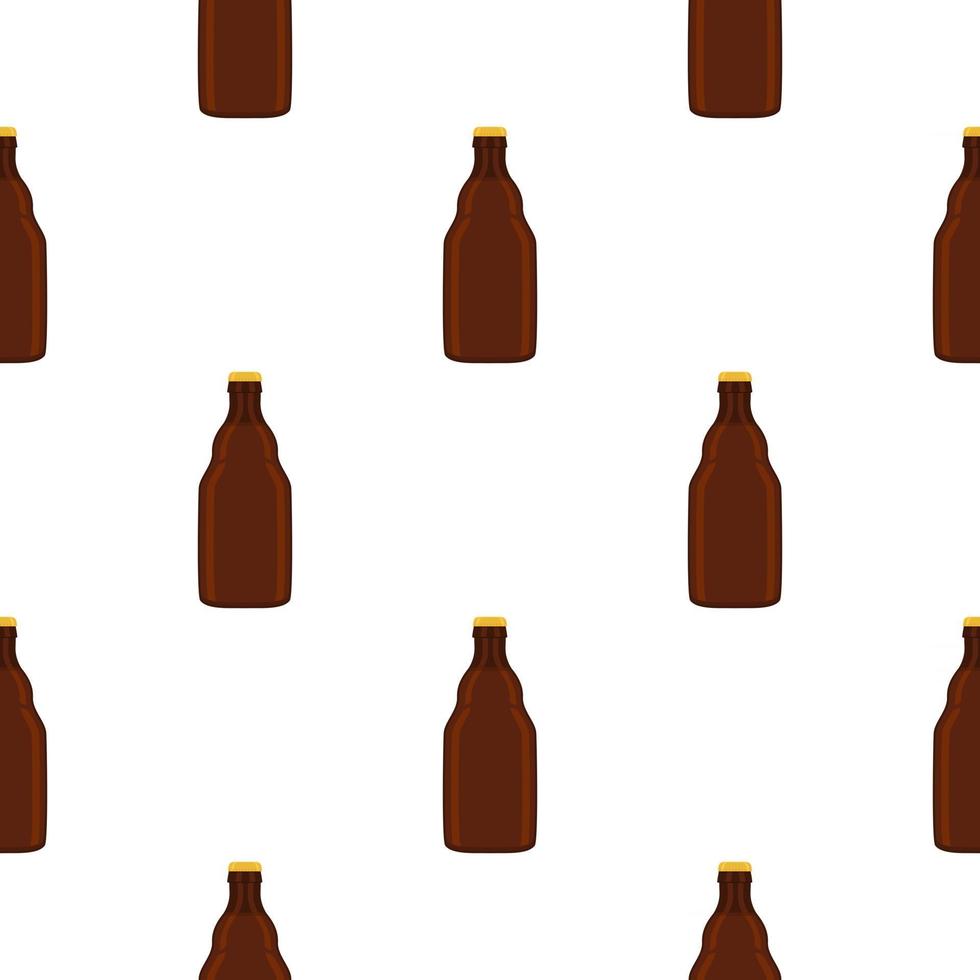 Ilustración sobre el tema botellas de vidrio de cerveza sin costura con tapa para cervecería vector