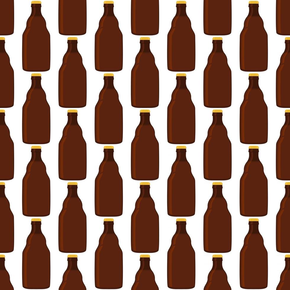 Illustration on theme seamless beer glass bottles with lid for brewery vector
