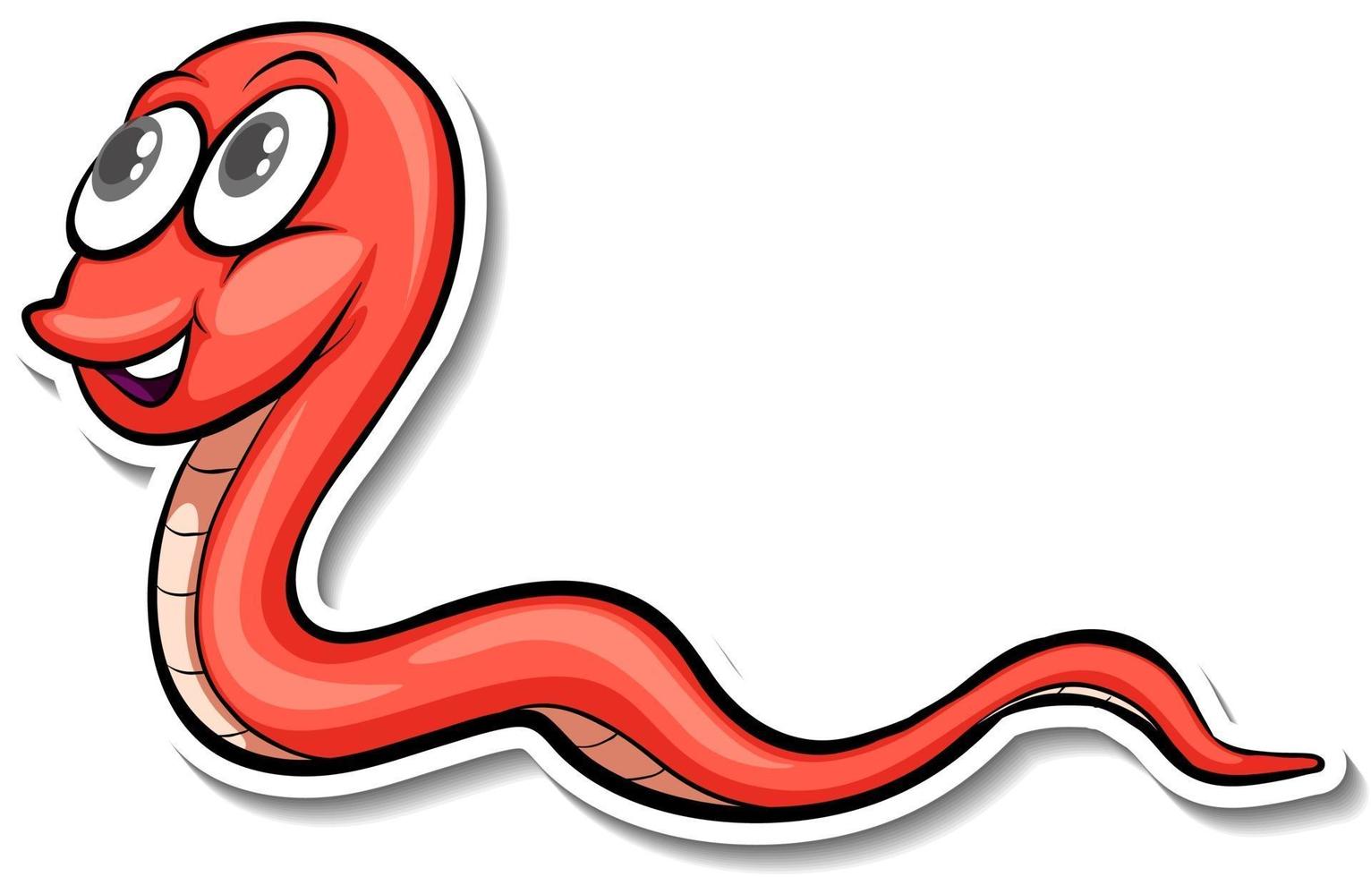 A cute snake cartoon animal sticker vector