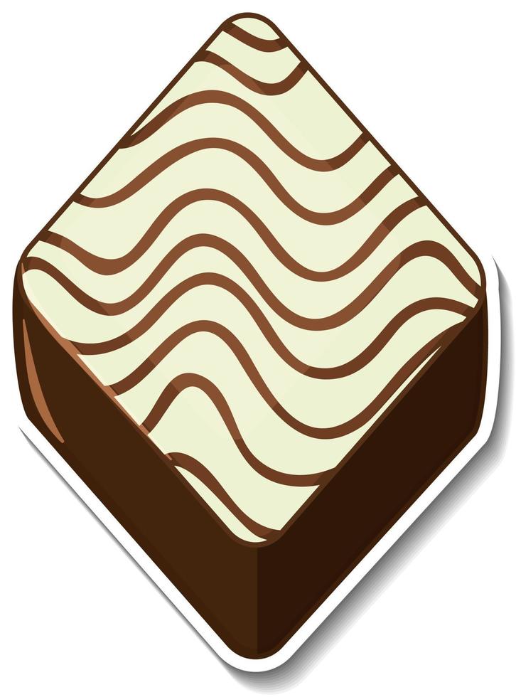 Chocolate brownie sticker isolated on white background vector