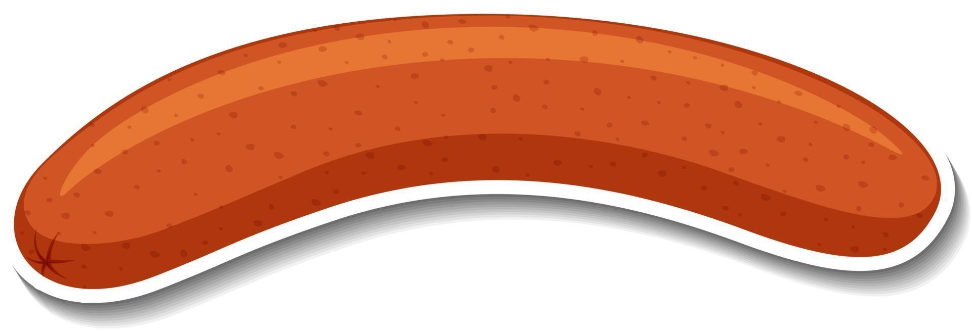 A sausage sticker on white background vector