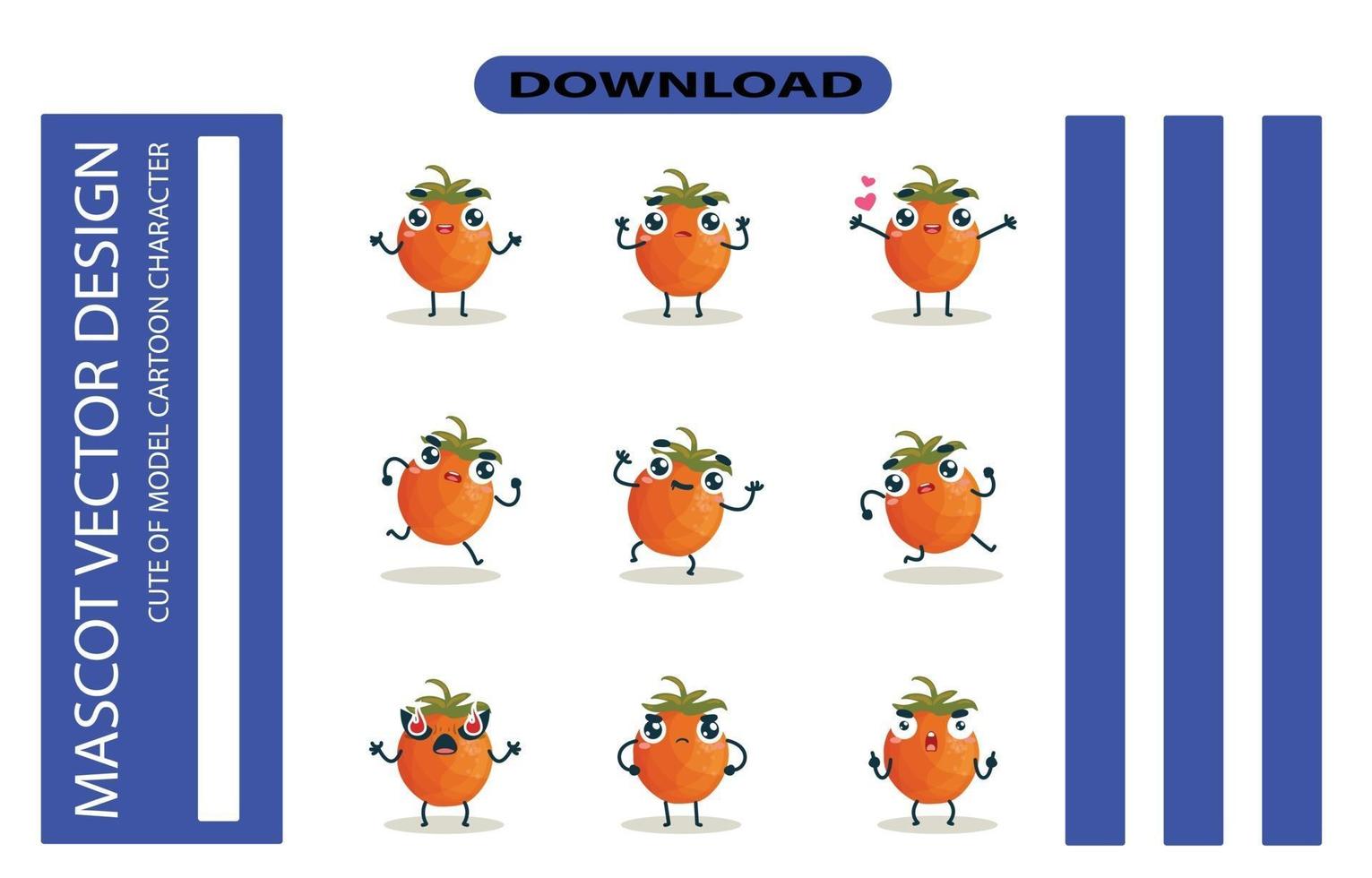 imágenes de la mascota del conjunto naranja. vector libre