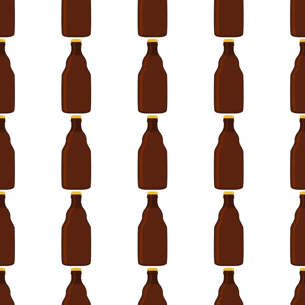 Illustration on theme seamless beer glass bottles with lid for brewery vector