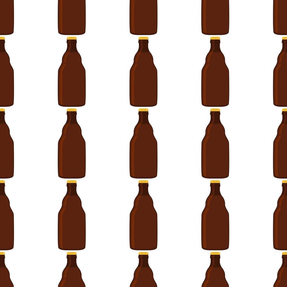 Ilustración sobre el tema botellas de vidrio de cerveza sin costura con tapa para cervecería vector