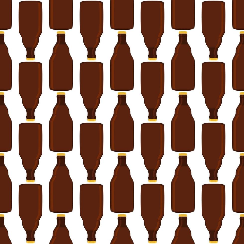 Illustration on theme seamless beer glass bottles with lid for brewery vector