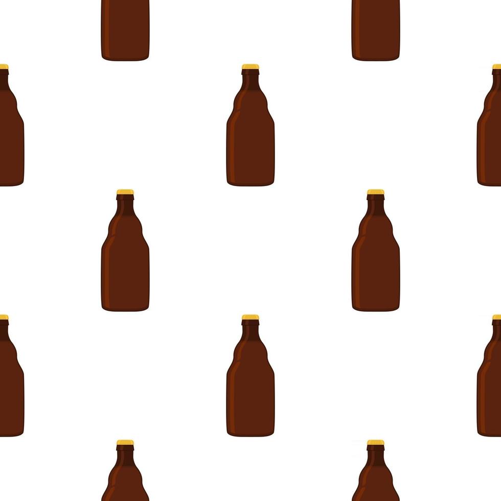 Ilustración sobre el tema botellas de vidrio de cerveza sin costura con tapa para cervecería vector