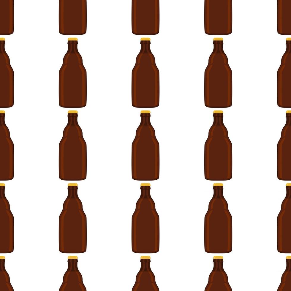 Ilustración sobre el tema botellas de vidrio de cerveza sin costura con tapa para cervecería vector