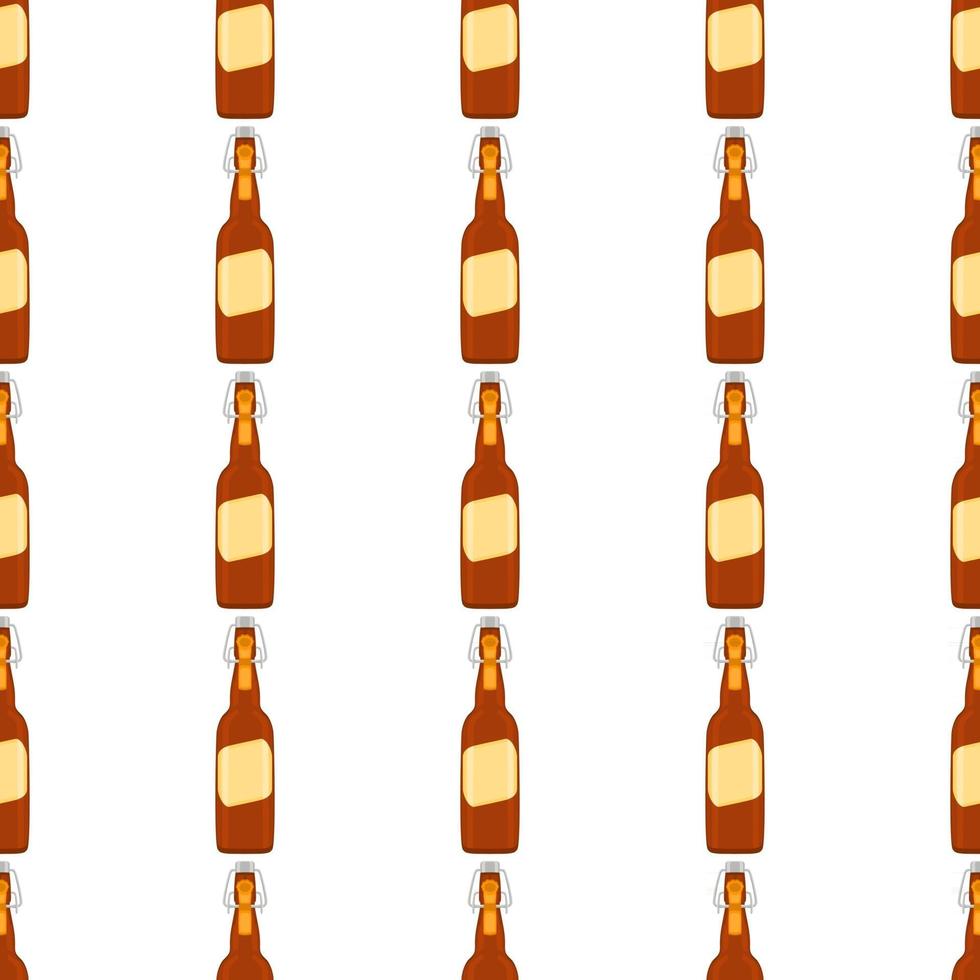 Illustration on theme seamless beer glass bottles with lid for brewery vector
