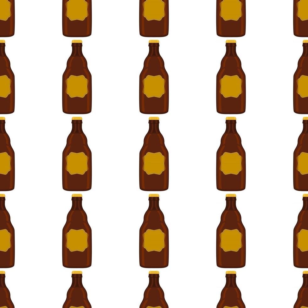 Ilustración sobre el tema botellas de vidrio de cerveza sin costura con tapa para cervecería vector