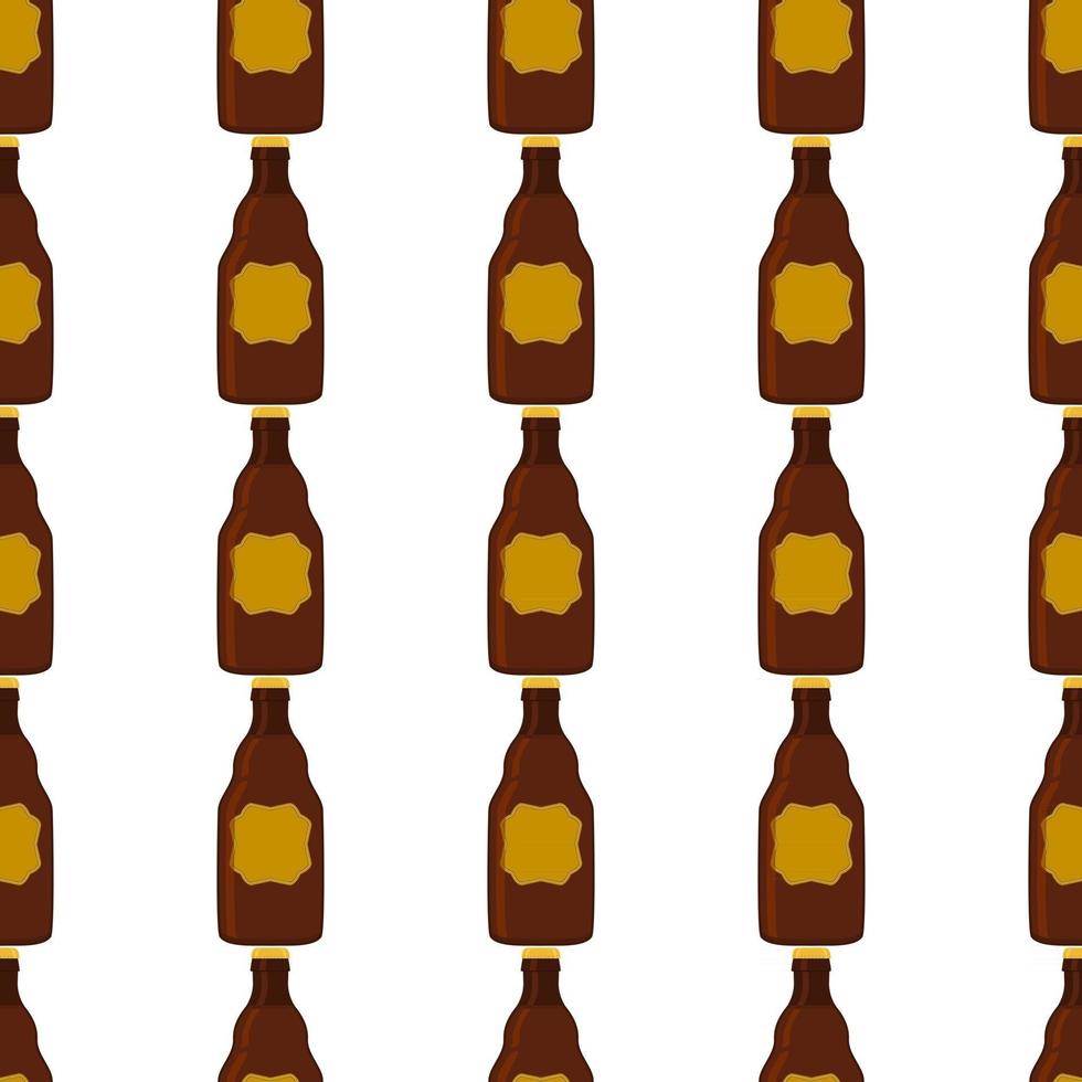 Illustration on theme seamless beer glass bottles with lid for brewery vector
