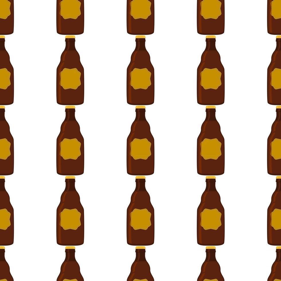 Ilustración sobre el tema botellas de vidrio de cerveza sin costura con tapa para cervecería vector