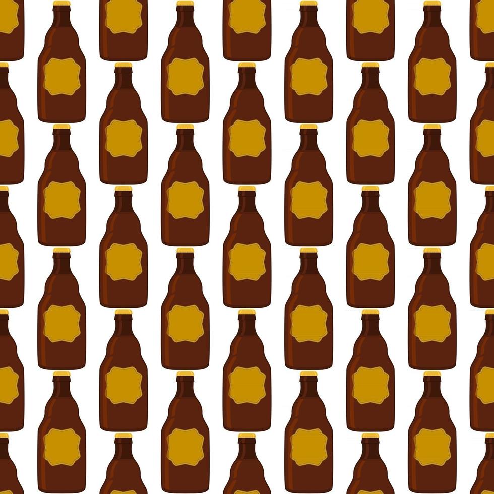 Illustration on theme seamless beer glass bottles with lid for brewery vector