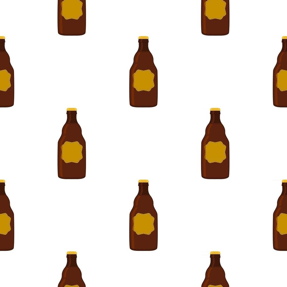 Ilustración sobre el tema botellas de vidrio de cerveza sin costura con tapa para cervecería vector