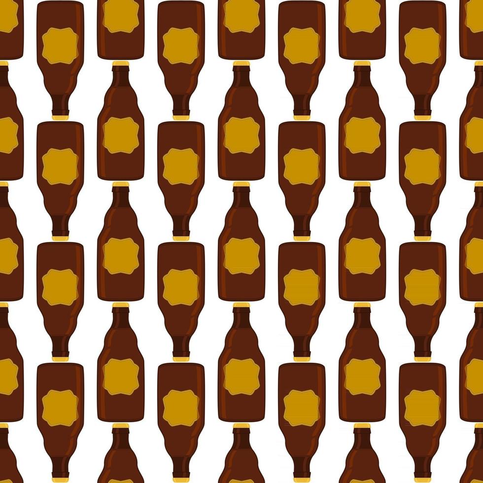 Illustration on theme seamless beer glass bottles with lid for brewery vector