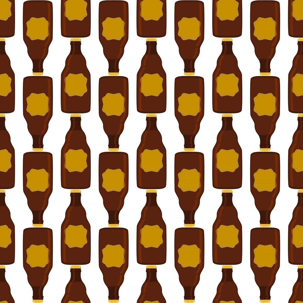 Ilustración sobre el tema botellas de vidrio de cerveza sin costura con tapa para cervecería vector