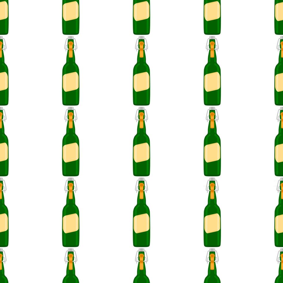Illustration on theme seamless beer glass bottles with lid for brewery vector