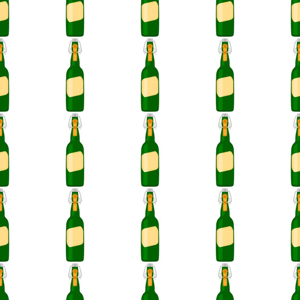 Illustration on theme seamless beer glass bottles with lid for brewery vector