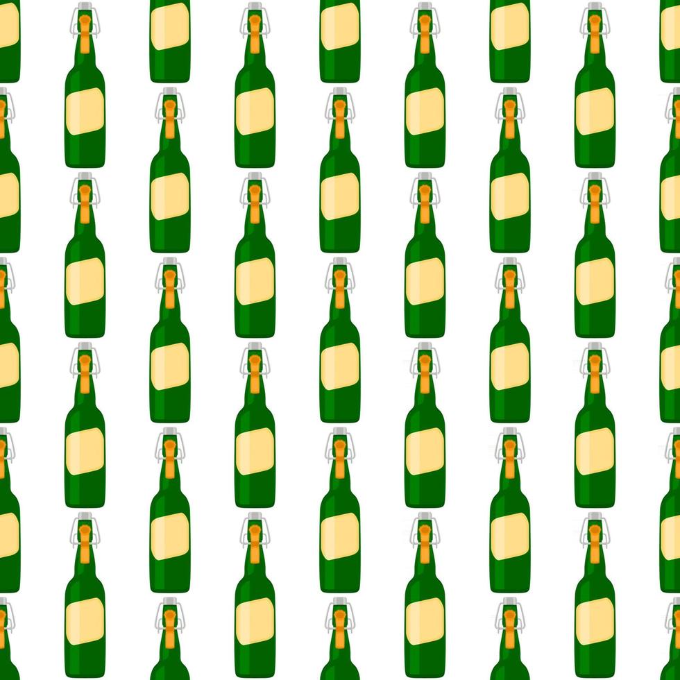 Illustration on theme seamless beer glass bottles with lid for brewery vector