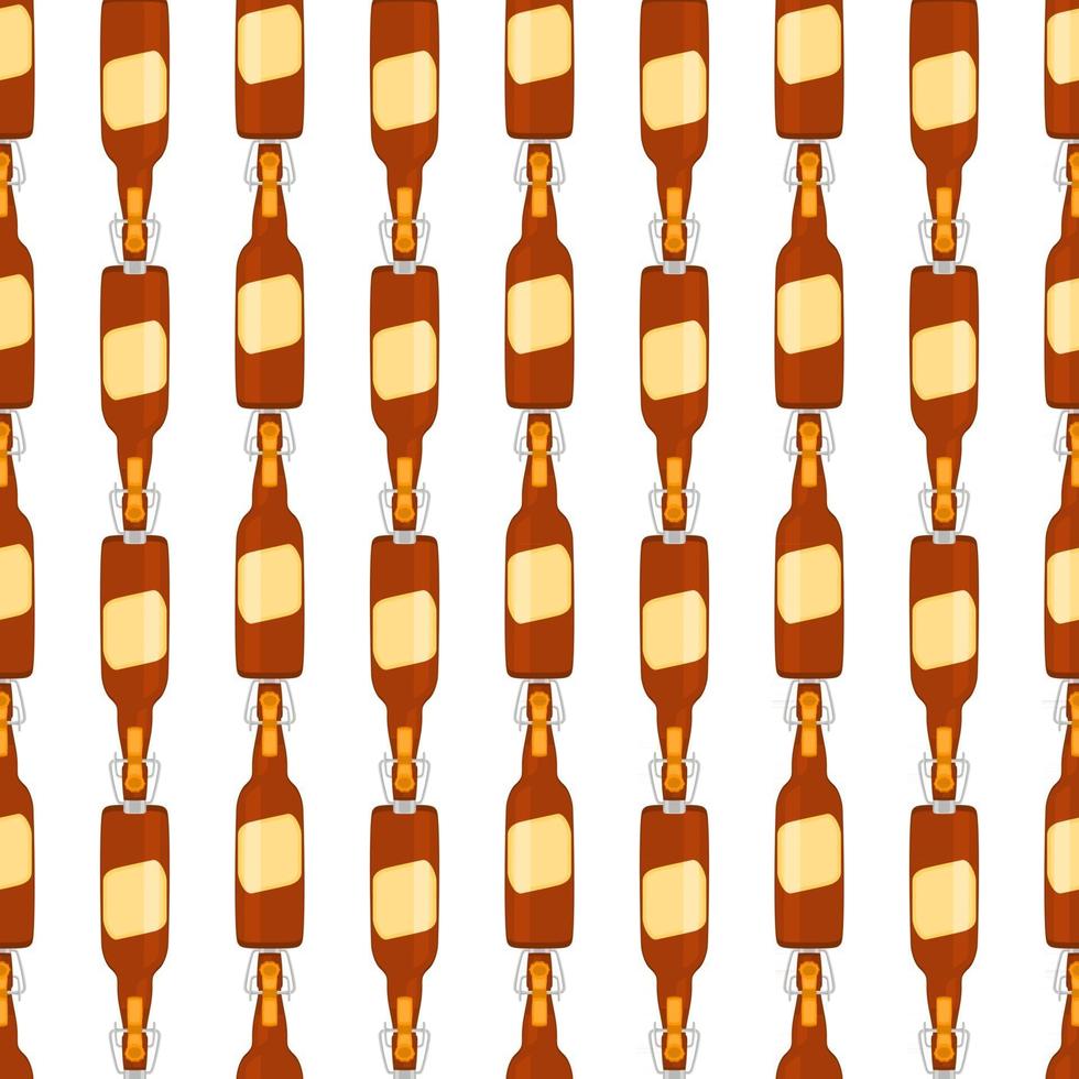 Illustration on theme seamless beer glass bottles with lid for brewery vector