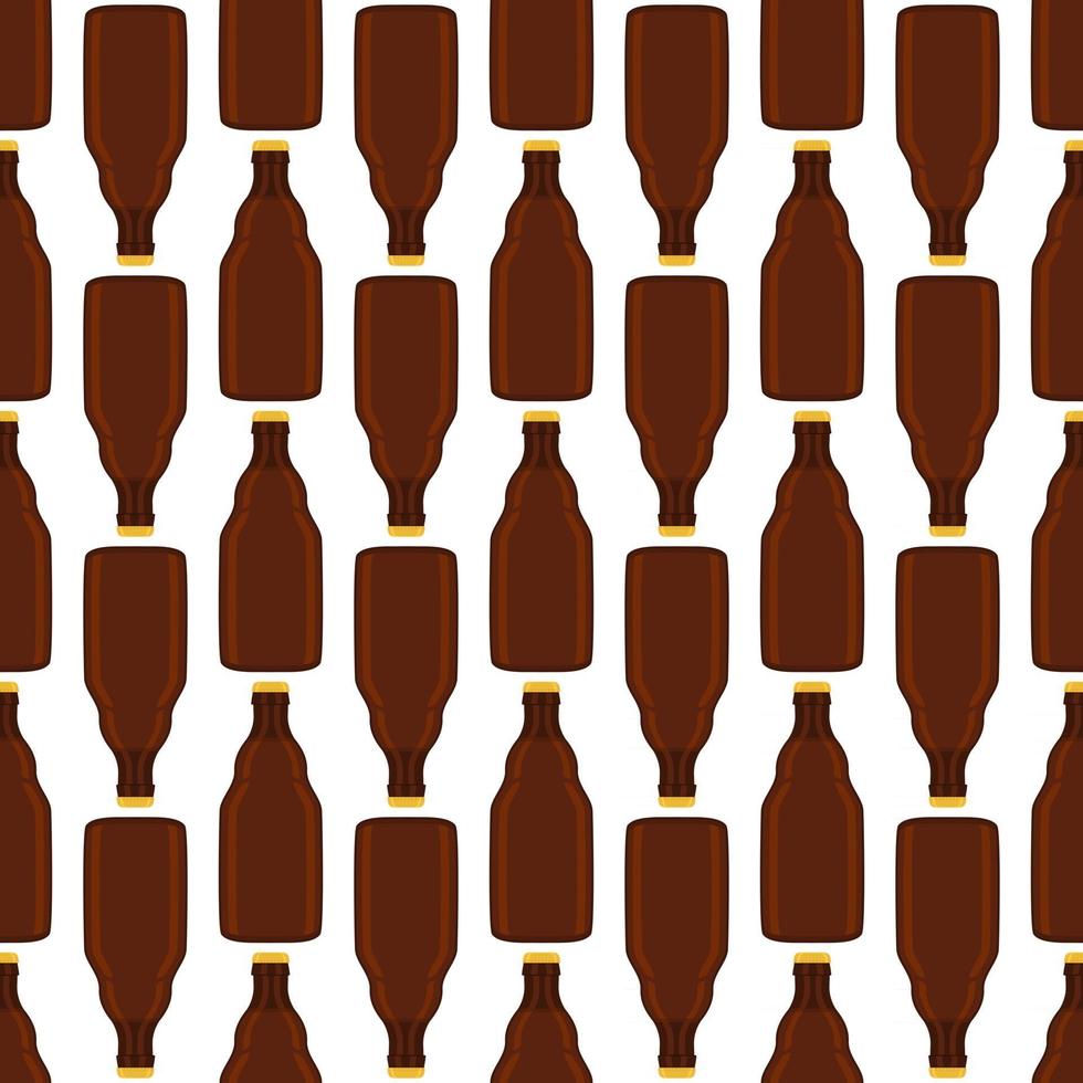 Ilustración sobre el tema botellas de vidrio de cerveza sin costura con tapa para cervecería vector