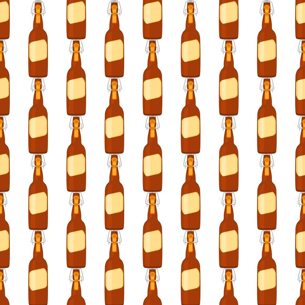 Illustration on theme seamless beer glass bottles with lid for brewery vector