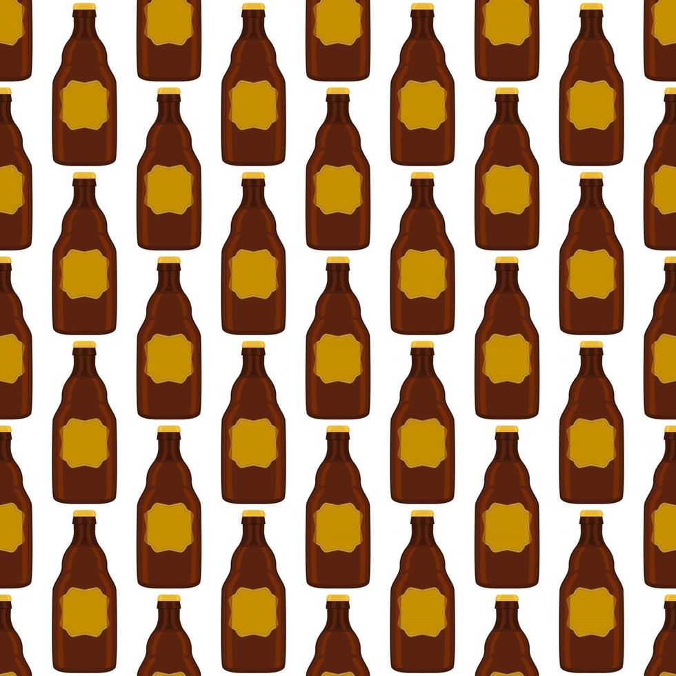 Illustration on theme seamless beer glass bottles with lid for brewery vector