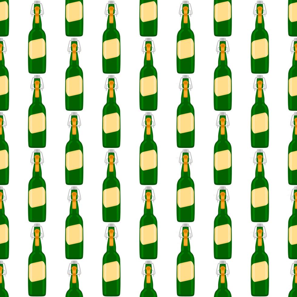Illustration on theme seamless beer glass bottles with lid for brewery vector