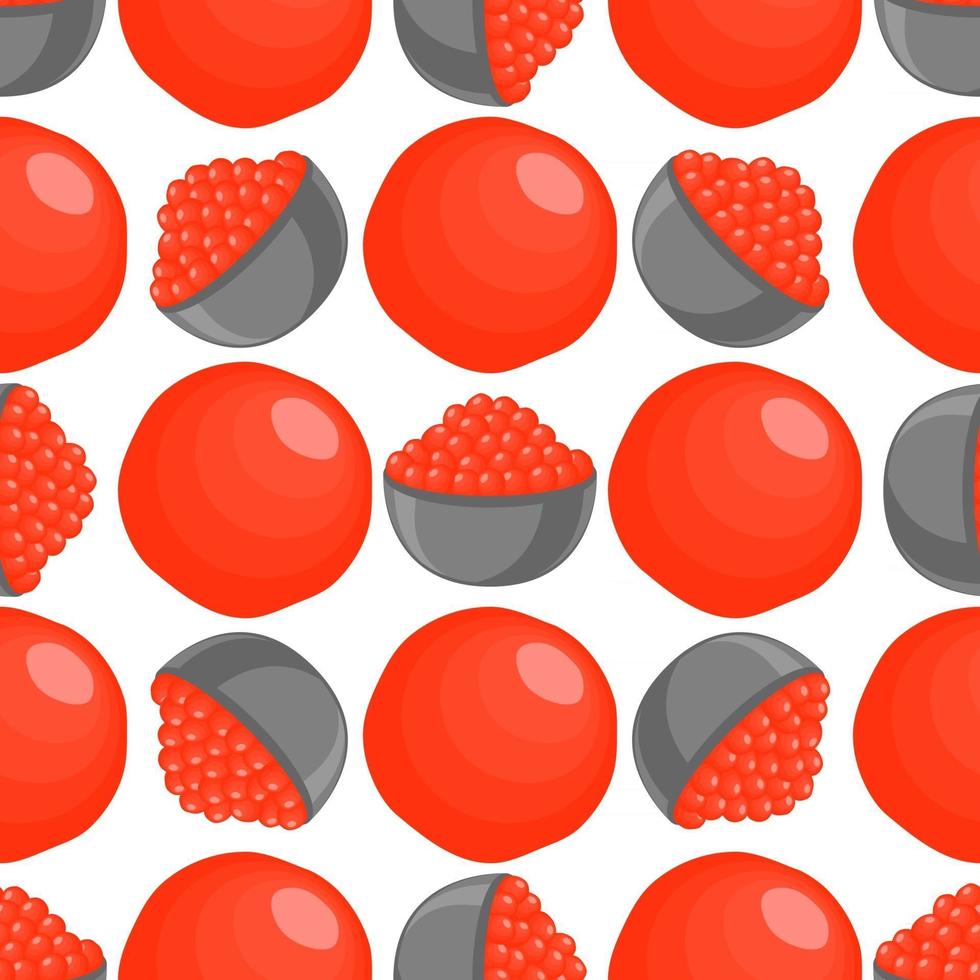 Illustration on theme big pattern identical types fish caviar vector