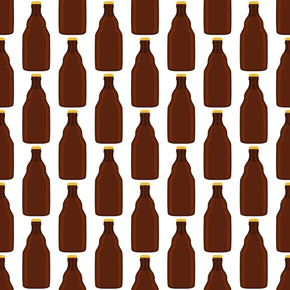 Ilustración sobre el tema botellas de vidrio de cerveza sin costura con tapa para cervecería vector