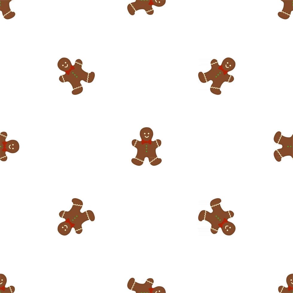 Big set identical gingerbread man, kit colorful pastry cookie vector