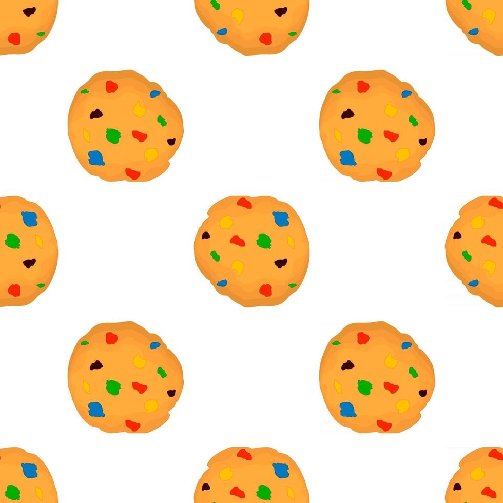 big set identical biscuit, kit colorful pastry cookie vector