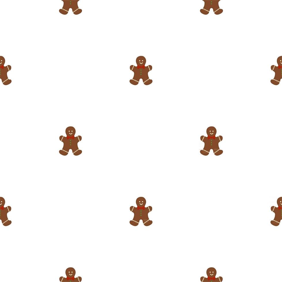 Big set identical gingerbread man, kit colorful pastry cookie vector