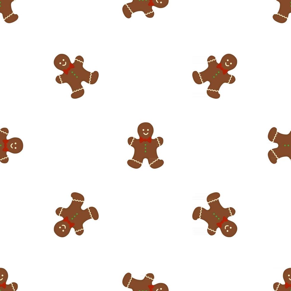 Big set identical gingerbread man, kit colorful pastry cookie vector