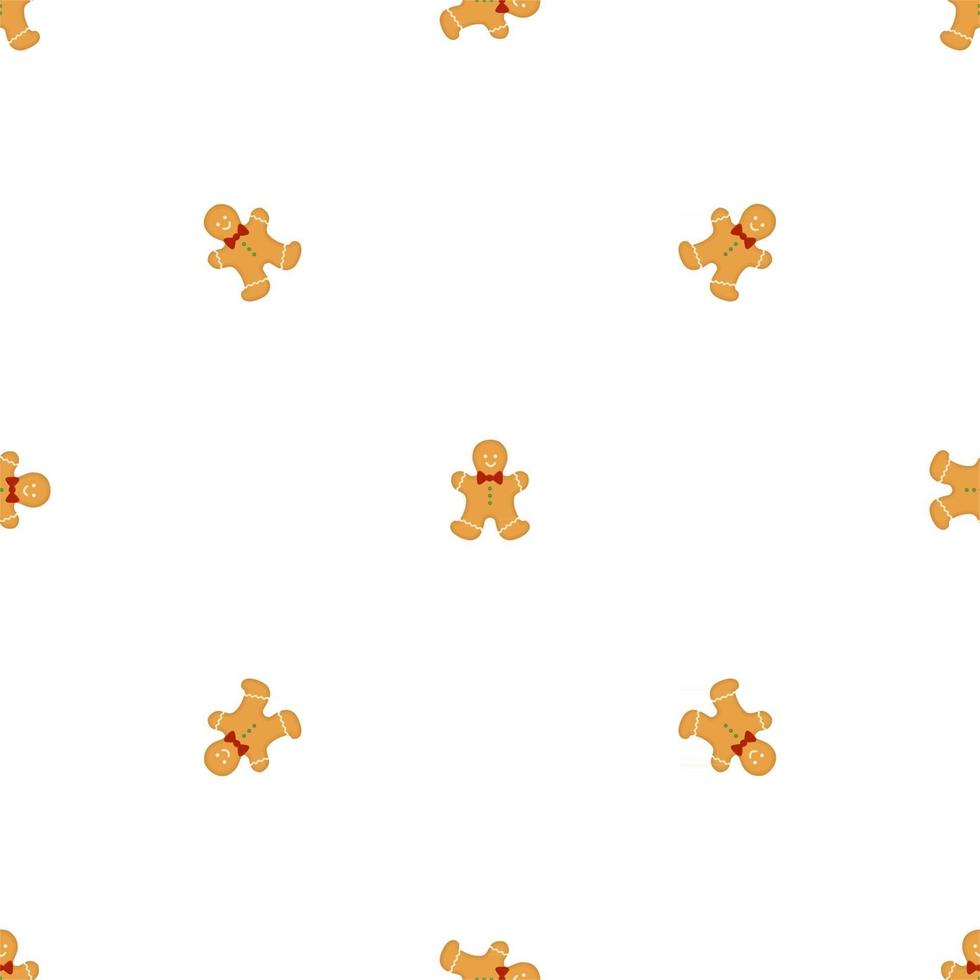 Big set identical gingerbread man, kit colorful pastry cookie vector