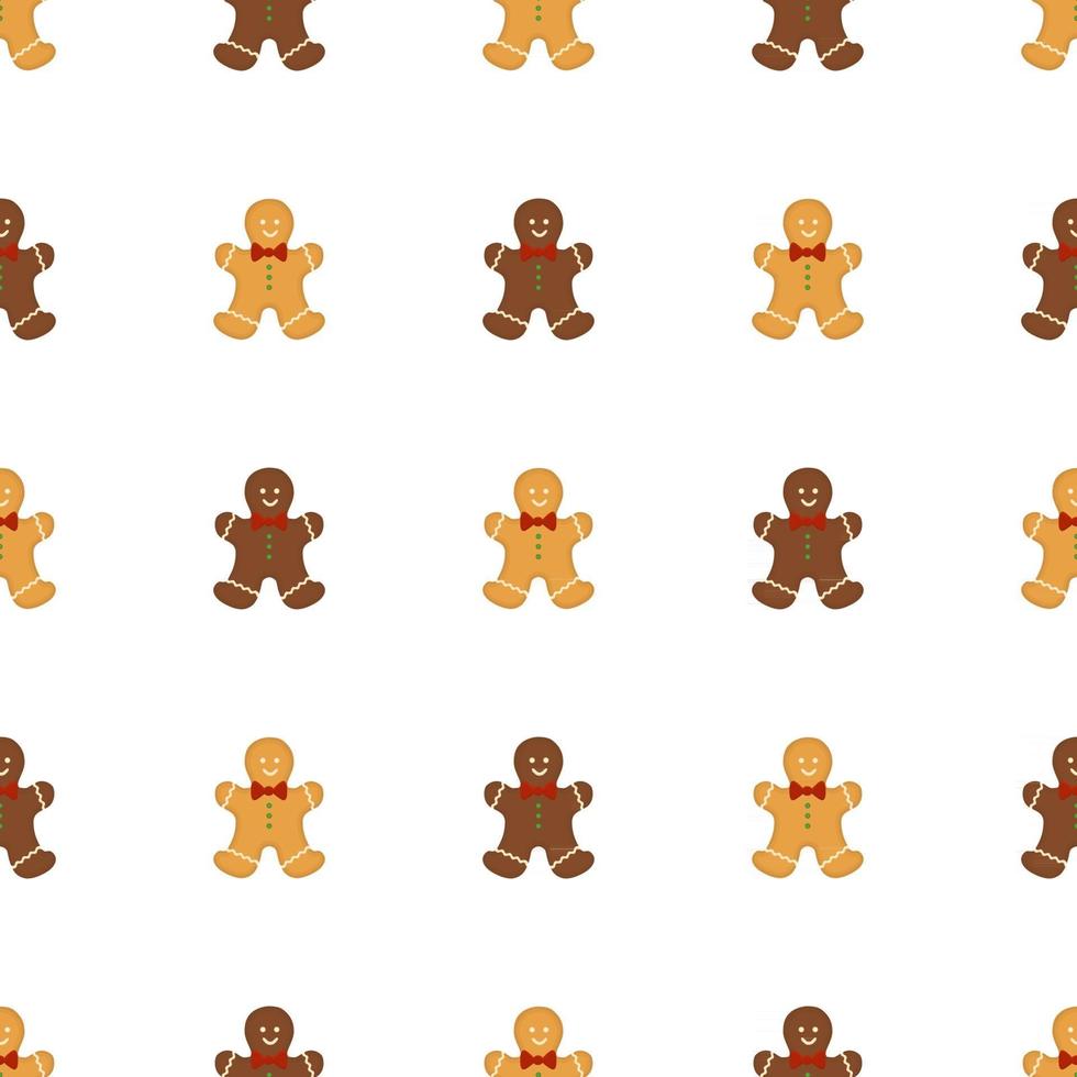 Big set identical gingerbread man, kit colorful pastry cookie vector