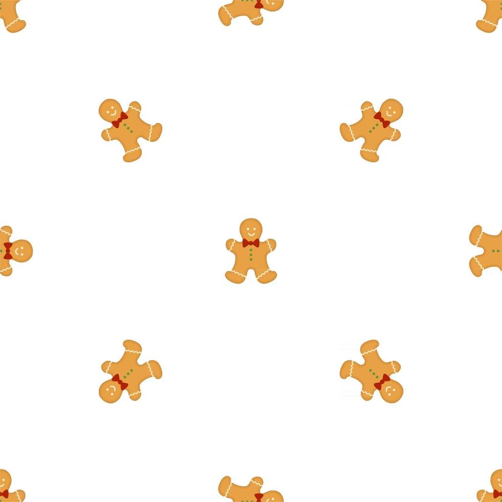 Big set identical gingerbread man, kit colorful pastry cookie vector
