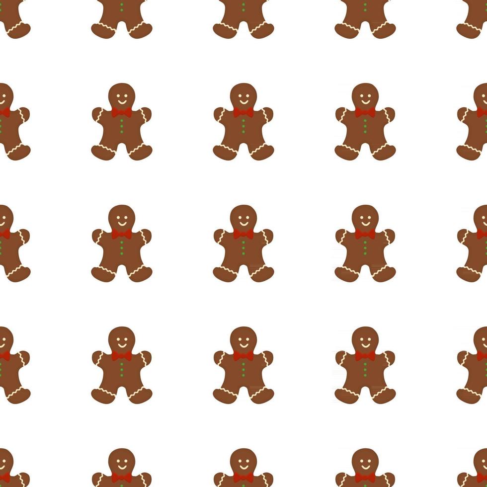 Big set identical gingerbread man, kit colorful pastry cookie vector