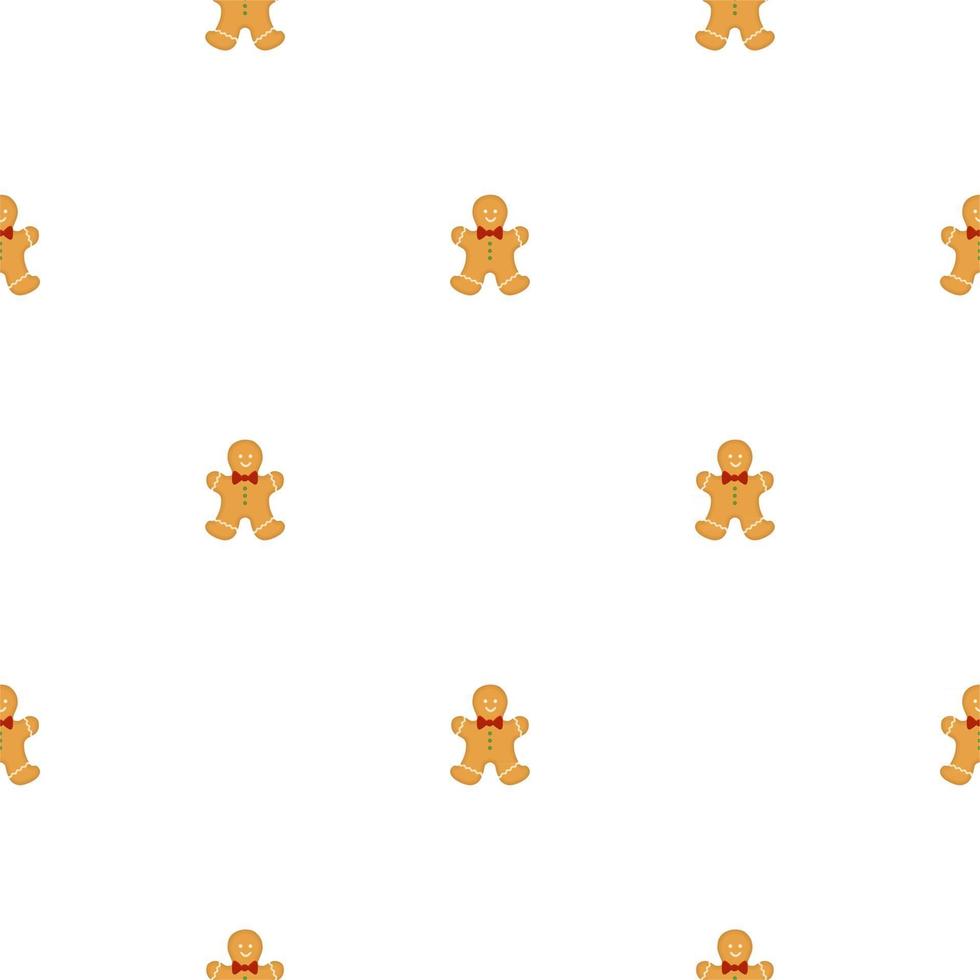 Big set identical gingerbread man, kit colorful pastry cookie vector