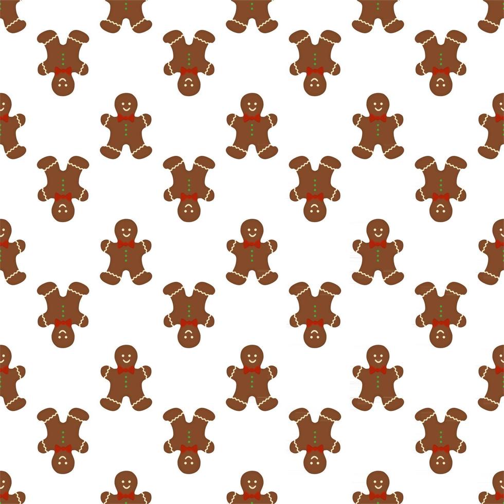 Big set identical gingerbread man, kit colorful pastry cookie vector