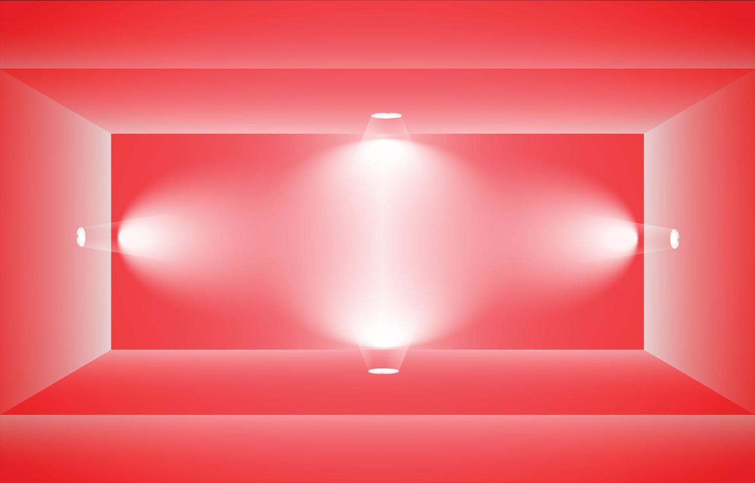 Red studio empty room background vector
