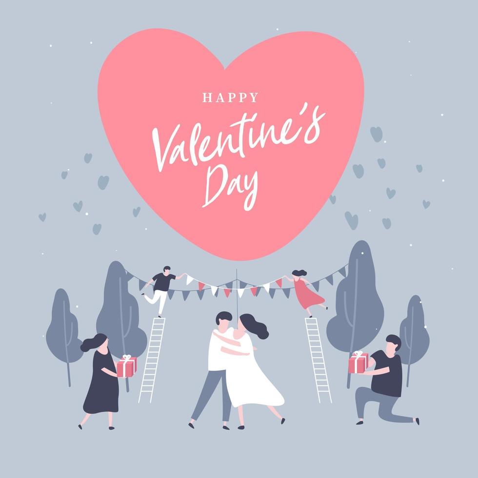 Happy Valentine's day with lovely couple Celebration. vector