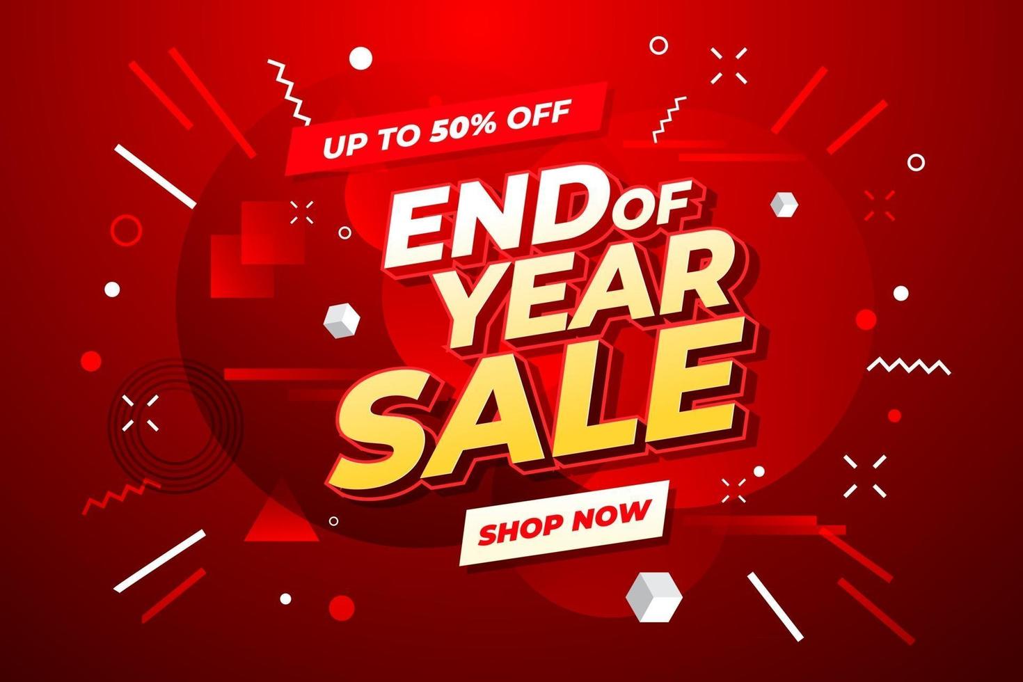 End of year sale banner. Sale banner template design. vector