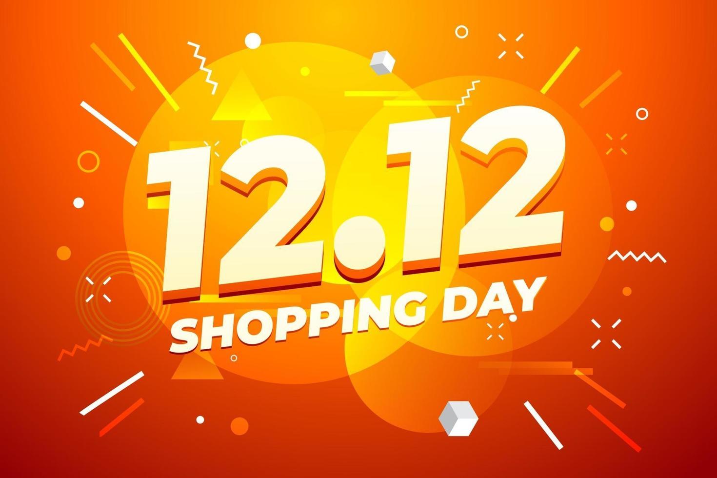 12.12 Shopping day sale poster or flyer design. vector