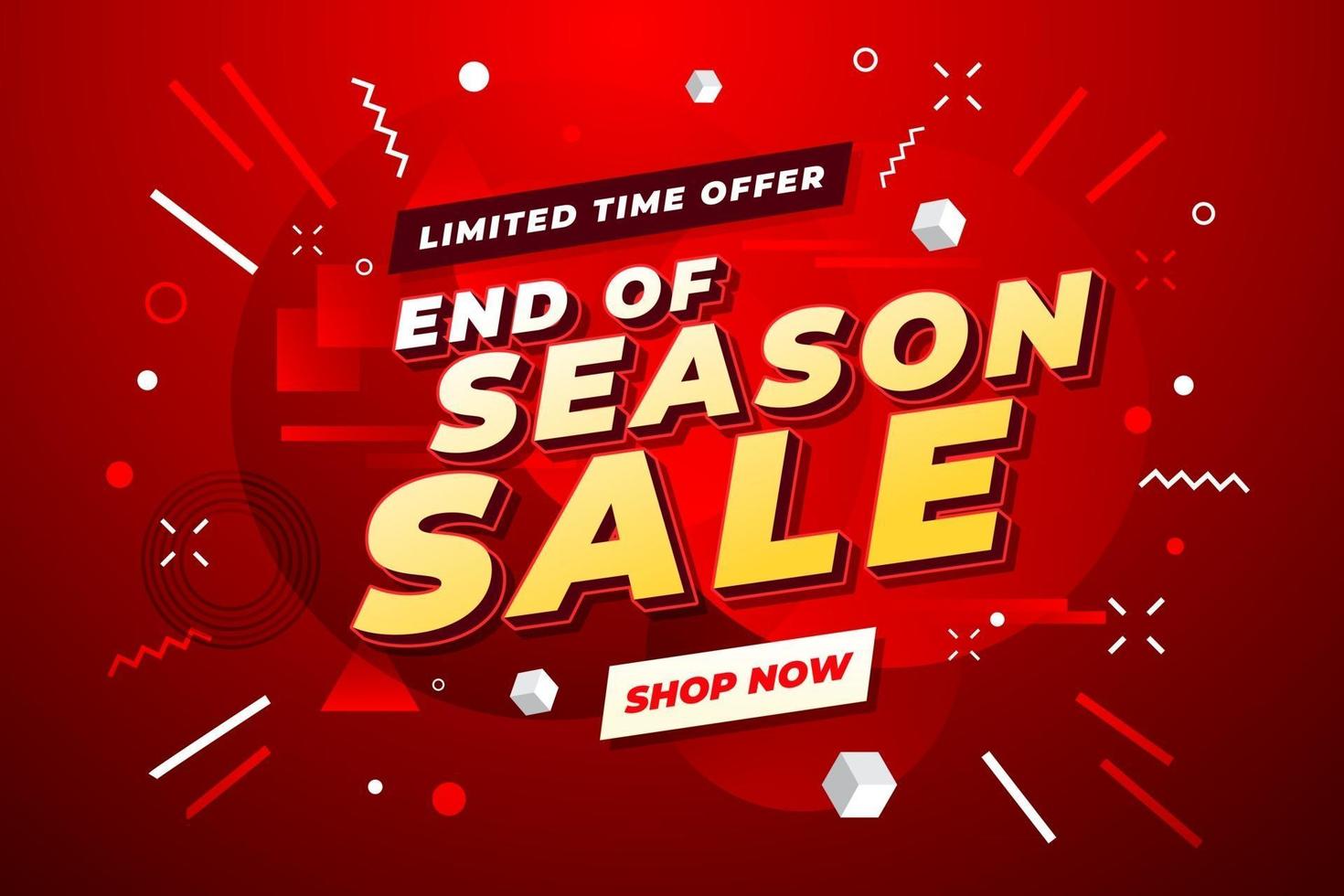 End of Season Sale banner. Sale banner template design. vector