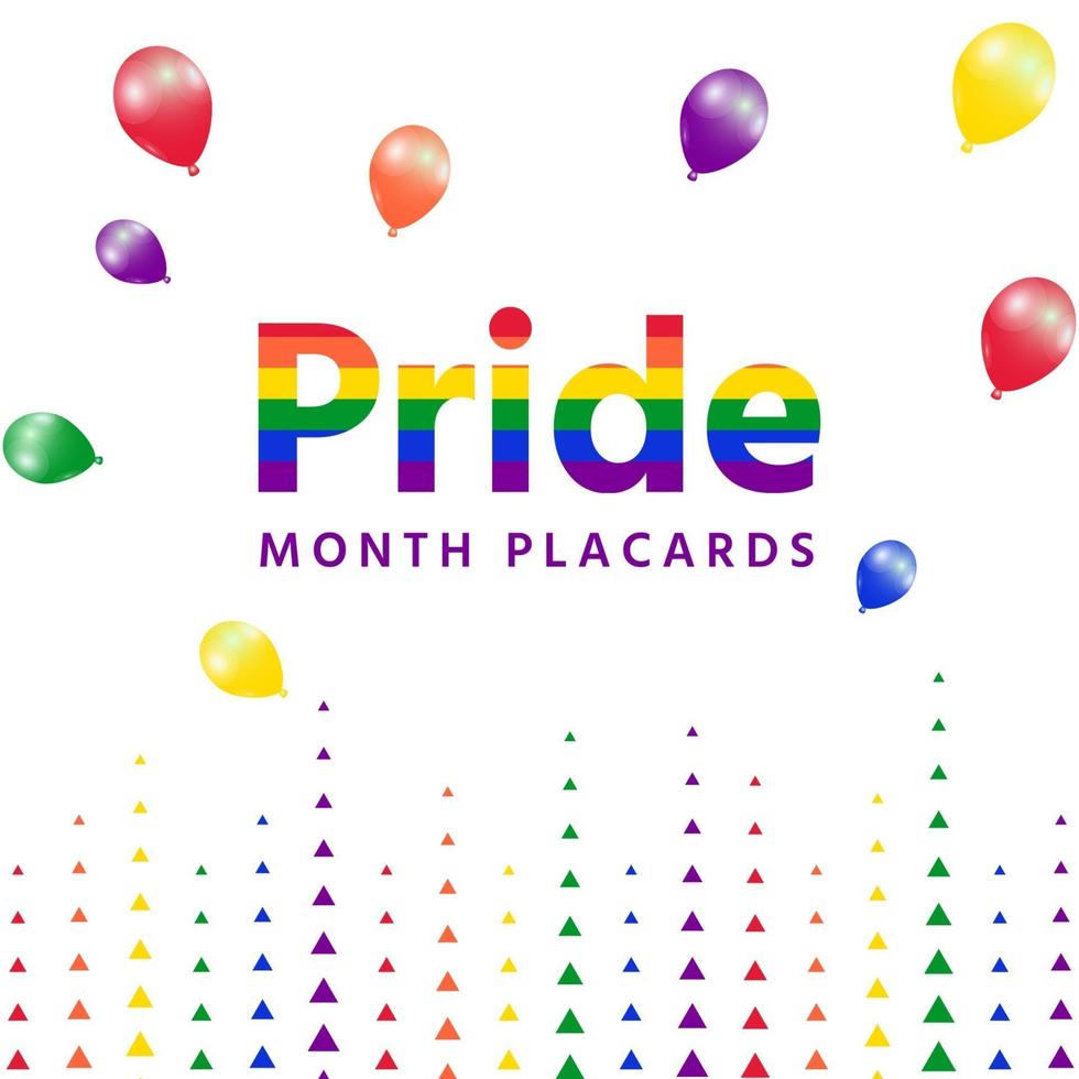 Pride month balloons vector