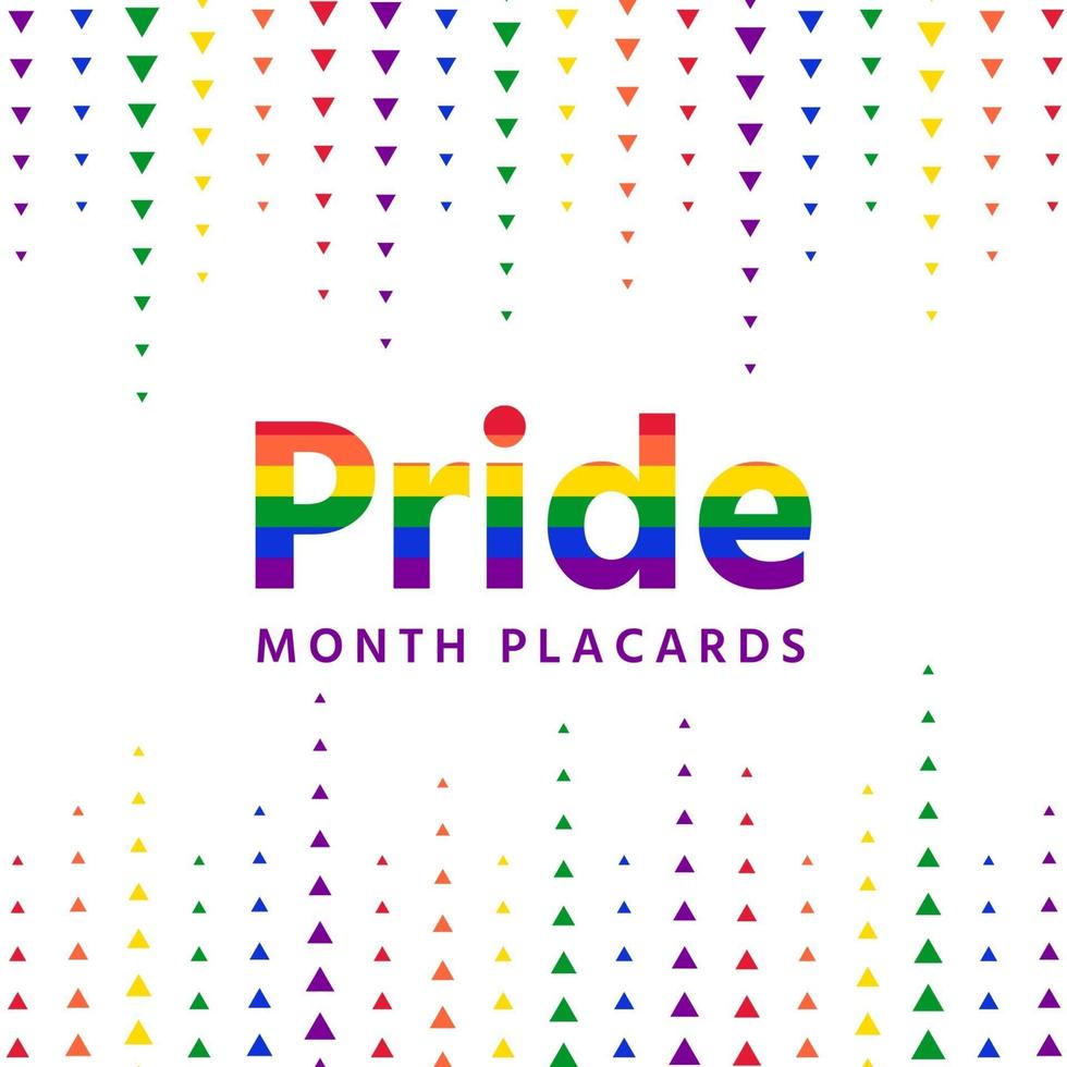 Colorful triangle pride month banner vector